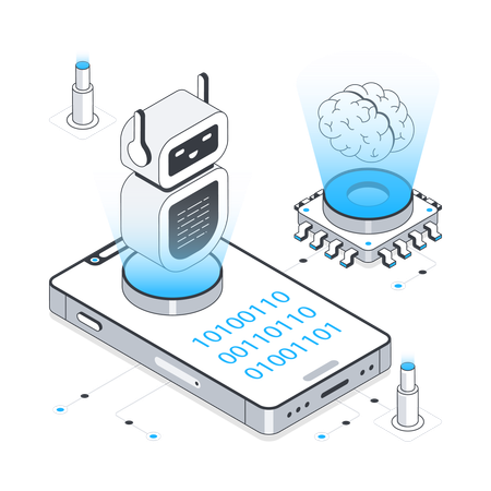 Machine learning and robot development  Illustration