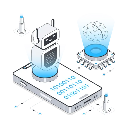 Machine learning and robot development  Illustration