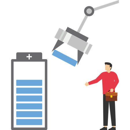 Les machines industrielles se précipitent au travail  Illustration