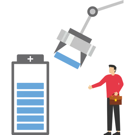 Les machines industrielles se précipitent au travail  Illustration