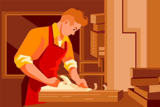Carpinteiro masculino  Ilustração