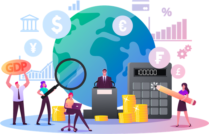 Macroeconomics and Gross Domestic Product  Illustration