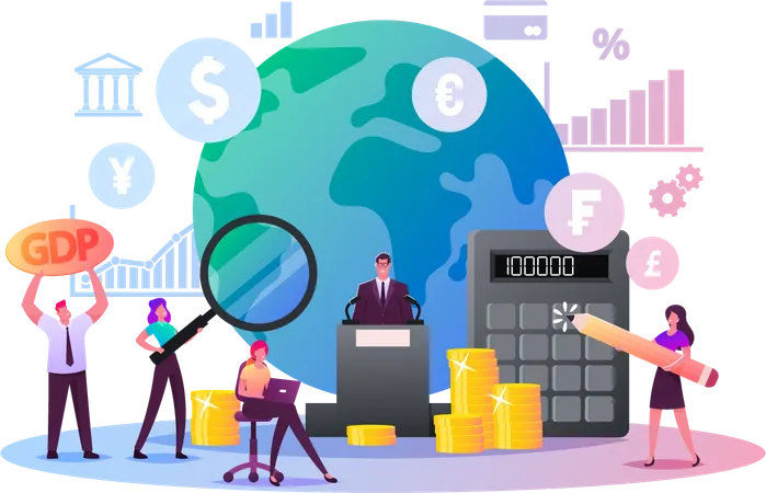 Macroeconomics and Gross Domestic Product  Illustration