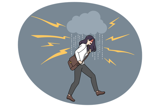 Mad woman feel rage and aggression  Illustration