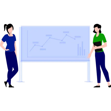 Mädchen arbeitet an Datenanalyse  Illustration