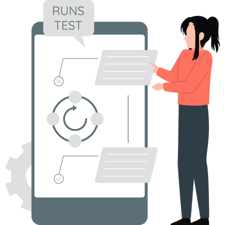 Mädchen arrangieren laufen Testdaten  Illustration