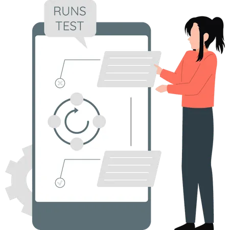 Mädchen arrangieren laufen Testdaten  Illustration