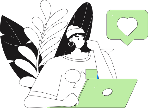 Mädchen bei Remote-Geschäftstreffen  Illustration