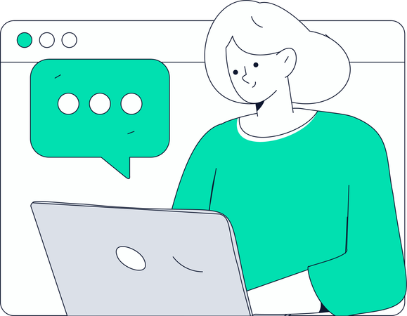 Mädchen bei virtuellem Online-Meeting  Illustration