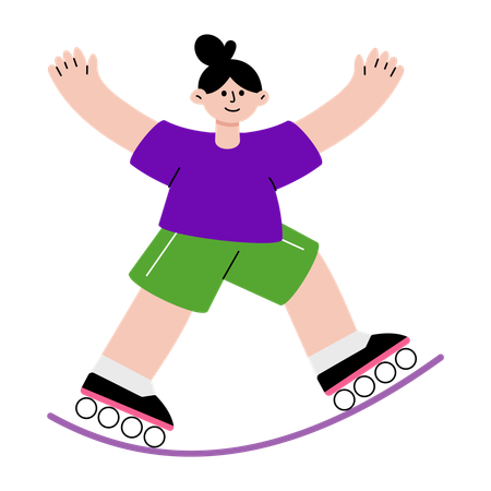 Mädchen beim Schlittschuhlaufen  Illustration