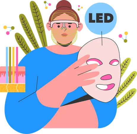 Mädchen erhält Laserbehandlung im Gesicht  Illustration