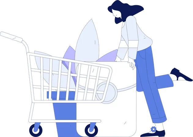 Mädchen bekommt Einkaufsgutschein  Illustration
