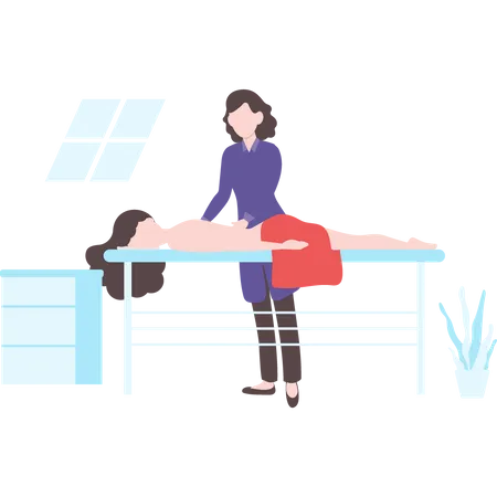 Mädchen bekommt Ganzkörpermassage  Illustration