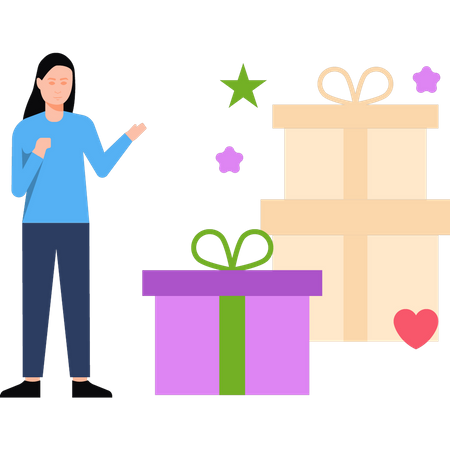 Mädchen erhalten Geschenkboxen  Illustration