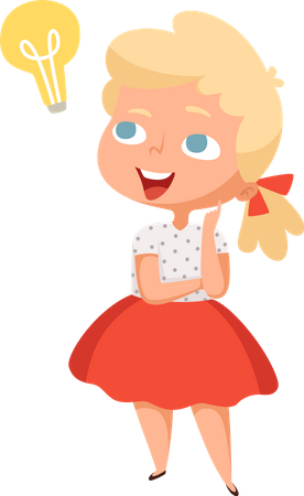 Mädchen bekommt Idee  Illustration