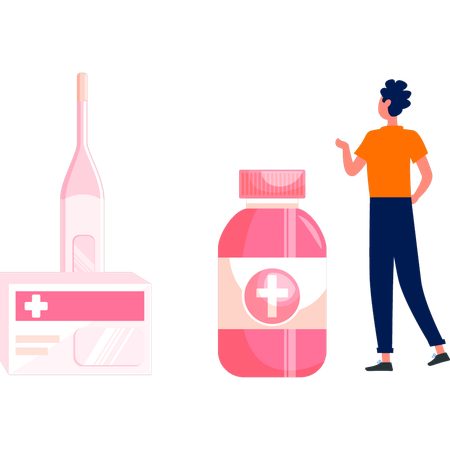 Mädchen stellte Insulin und Arztterminkarten vor  Illustration