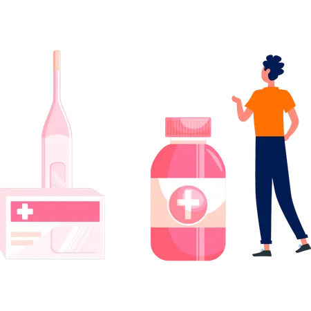 Mädchen stellte Insulin und Arztterminkarten vor  Illustration