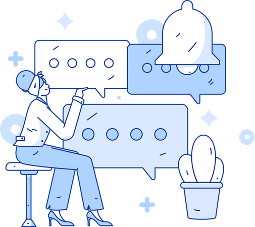 Mädchen bekommt Marketingbenachrichtigung  Illustration