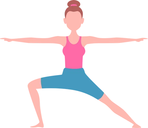 Frauen Machen Yoga Ubungen In Verschiedenen Posen Illustration