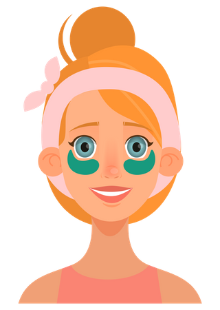 Mädchenfigur mit Augenmaske  Illustration