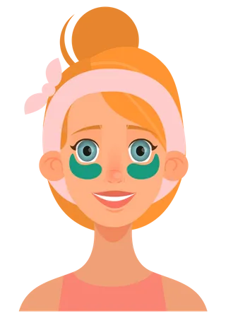 Mädchenfigur mit Augenmaske  Illustration