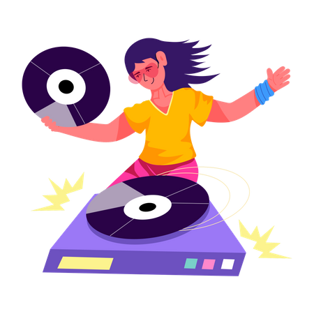 Mädchen DJ  Illustration