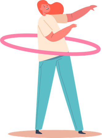 Mädchen dreht Hula Hoop  Illustration