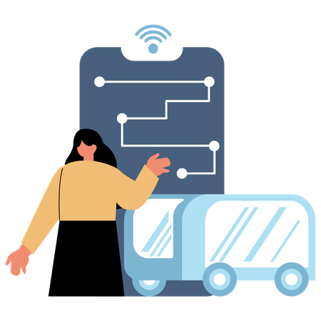 Mädchen entwirft die Smart City  Illustration