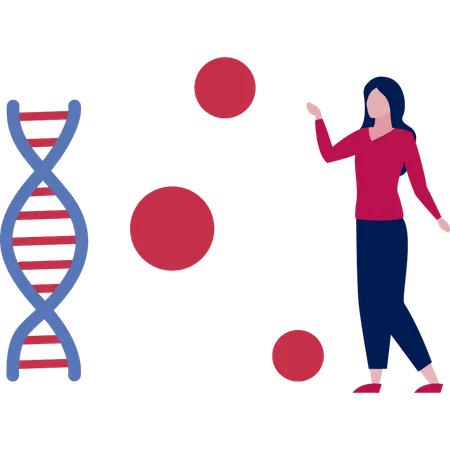 Mädchen erklärt DNA-Bericht  Illustration