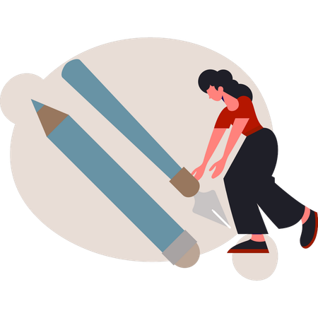 Mädchen erklärt Grafiktools  Illustration