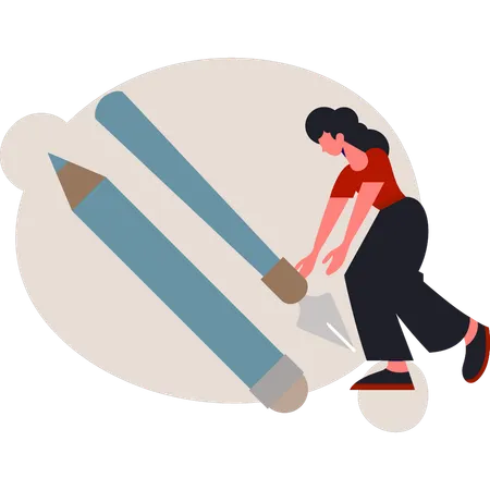 Mädchen erklärt Grafiktools  Illustration