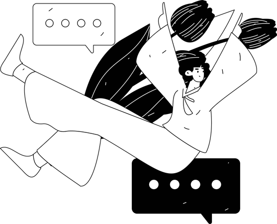 Mädchen erlebt Frauentag-Freude  Illustration