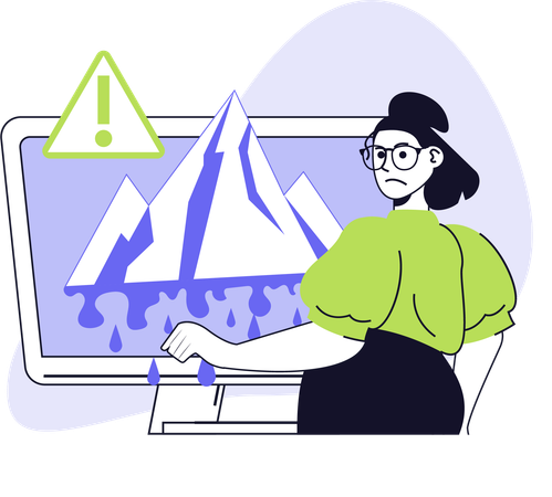 Mädchen erzählt von der globalen Erwärmung  Illustration