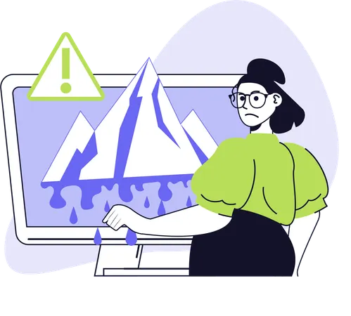 Mädchen erzählt von der globalen Erwärmung  Illustration