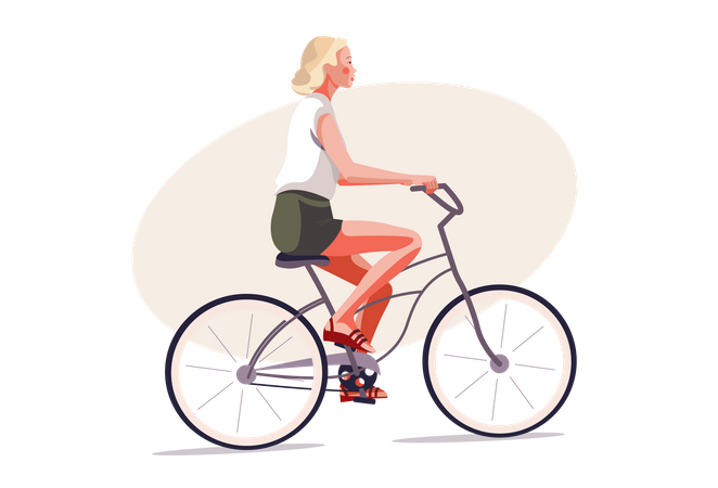 Mädchen reitet Fahrrad  Illustration