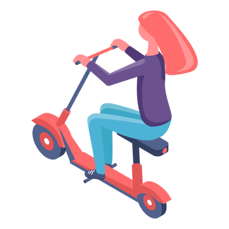Mädchen fährt Elektrofahrrad  Illustration