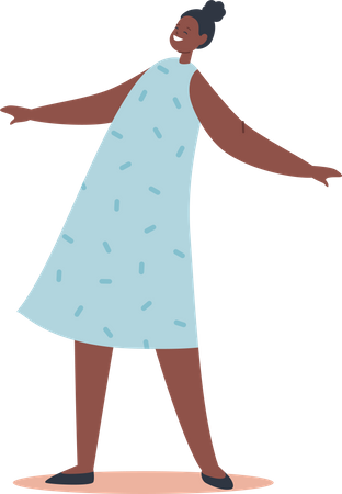 Mädchen freuen sich Sommer  Illustration