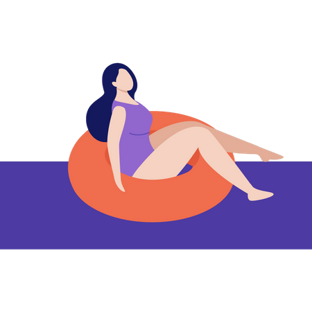 Mädchen genießt Schwimmen  Illustration