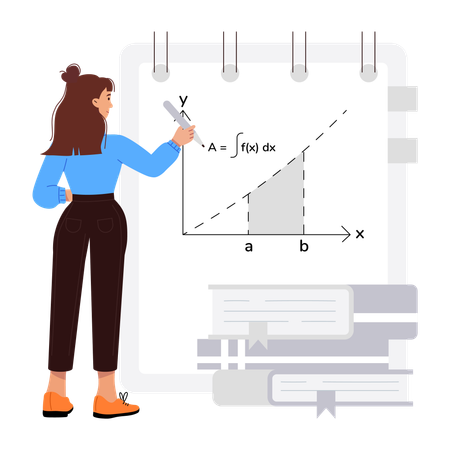 Mädchen gibt Mathematik-Test  Illustration