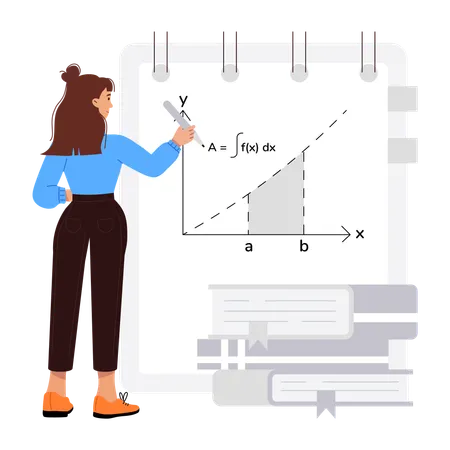 Mädchen gibt Mathematik-Test  Illustration