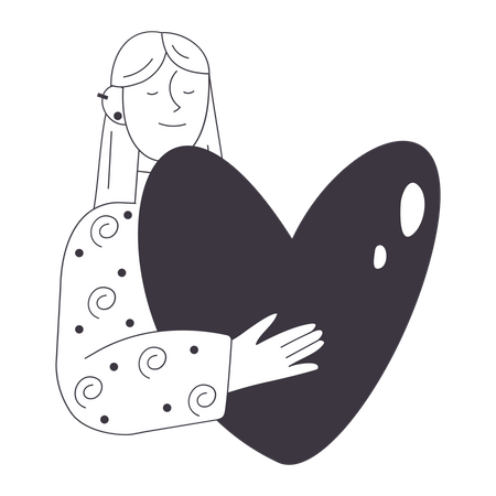 Mädchen gibt „Gefällt mir“ in sozialen Medien  Illustration