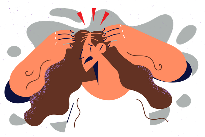 Mädchen mit Haarausfallproblem  Illustration
