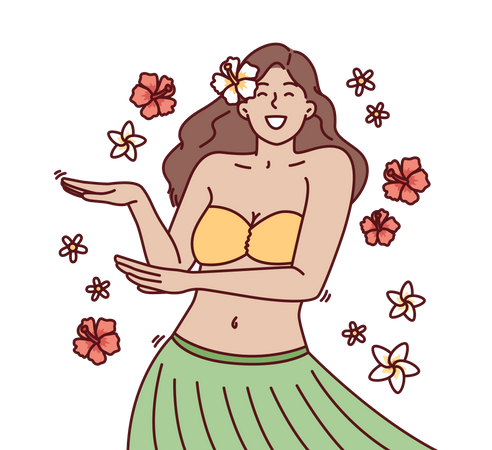 Mädchen im Badeanzug  Illustration