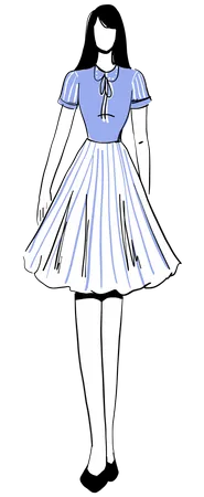 Mädchen in Designerkleidung  Illustration