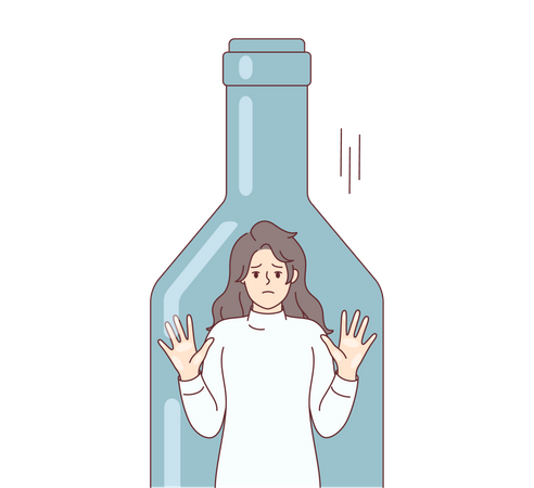 Mädchen in der Flasche  Illustration