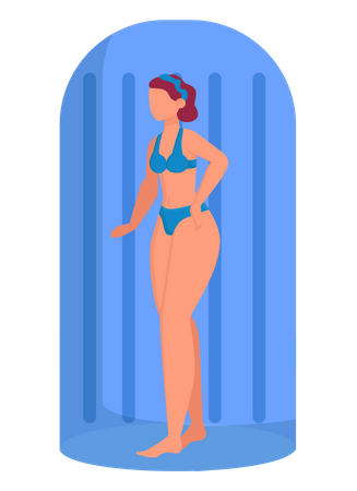 Mädchen in künstlicher Sonnenbräune  Illustration