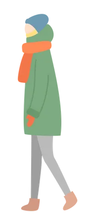 Mädchen in Winterkleidung  Illustration