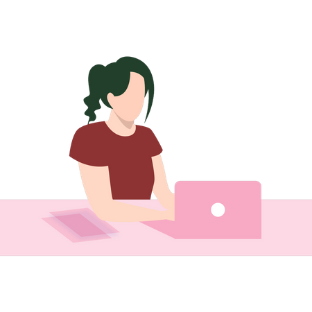 Mädchen investiert mit Laptop  Illustration