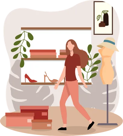 Mädchen kaufen Mode-Accessoires  Illustration