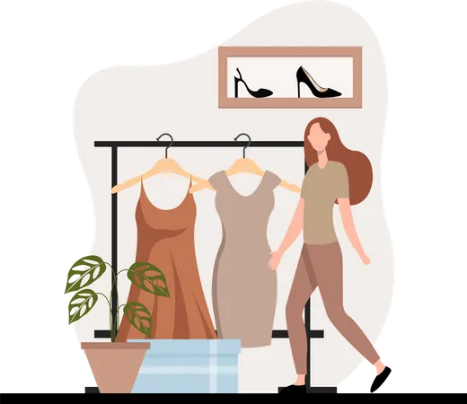 Mädchen kaufen Mode-Accessoires  Illustration